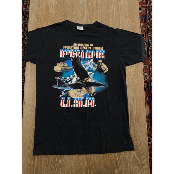 Operation Desert Storm USA Cotton Graphic Tee:Vintage/Retro/History/Rare/Unique - Picture 1 of 7